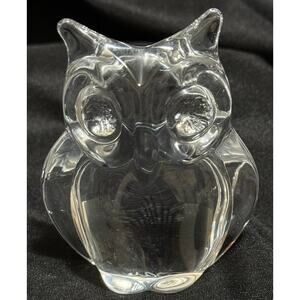 Dawn France Signed Glass Owl Sculpture - 3.5"